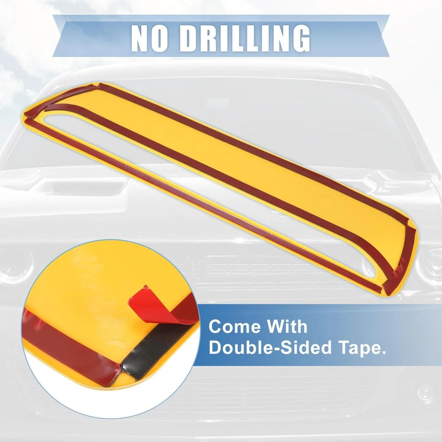 Engine Hood Air Conditioner Outlet Cover Trim Yellow for Dodge Challenger (2015-2023)