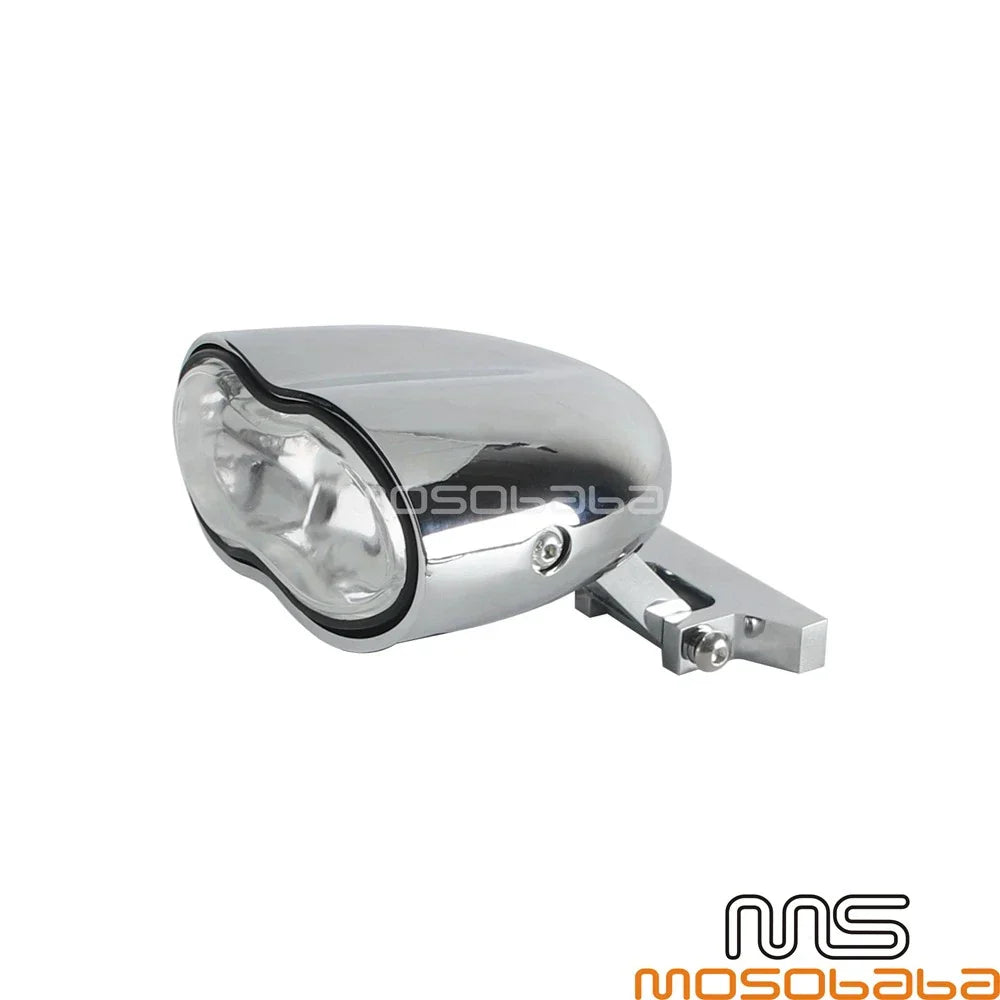 Chrome Universal Wave Dual Hi/Low Beam Headlight for Harley Chopper Softail Dyna