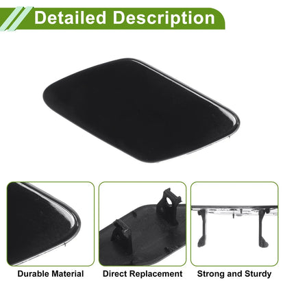 Left Washer Nozzle Cover for Porsche Cayenne 2011-2014 (2 x Black Caps)