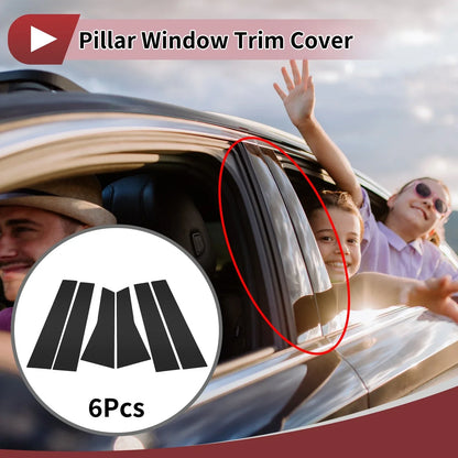 6 Pcs Car Door Pillar Window Trim for Mercedes-Benz B-Class (2020-2023) Black
