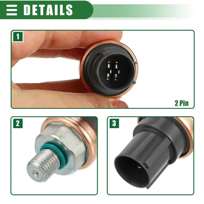 Fuel Oil Pressure Sensor for Honda CR-V 2002-2011 (2 x) Silver Tone