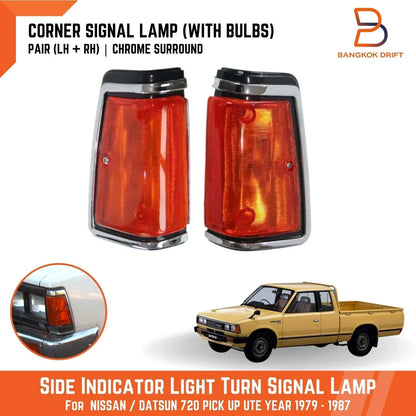 Chrome Front Corner Signal Lamp Light for Nissan Datsun 720 (79-87)
