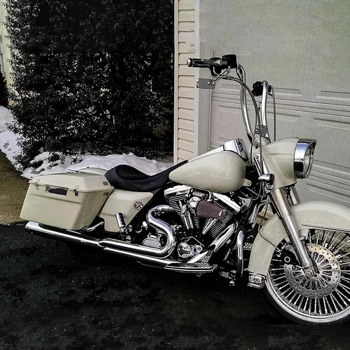 Chrome Rectangle Rearview Mirrors for Harley Cruiser Chopper Bobber