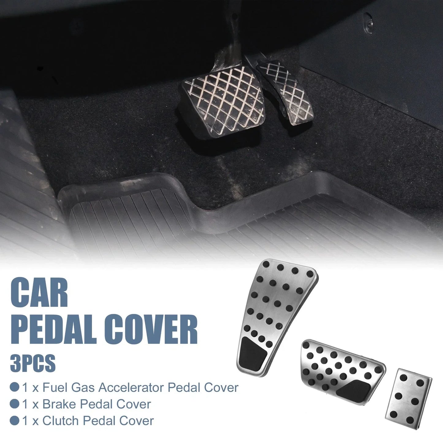 3 x Accelerator & Brake Pedal Covers for Dodge Ram (2011-2018)