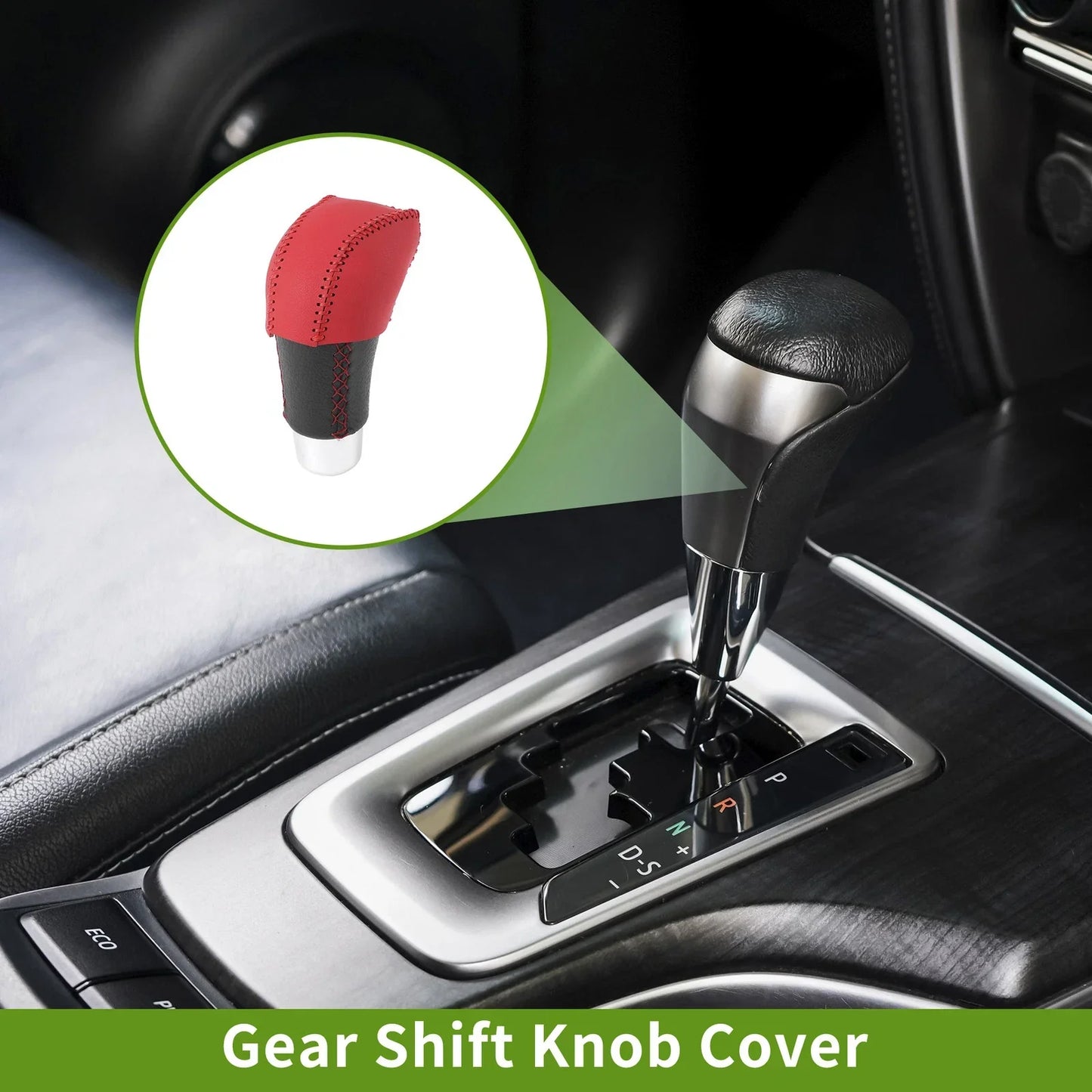 Car Gear Shift Knob Cover for Lexus RX350 2023-2024 Red Faux Leather