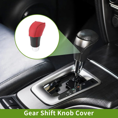 Car Gear Shift Knob Cover for Lexus RX350 2023-2024 Red Faux Leather