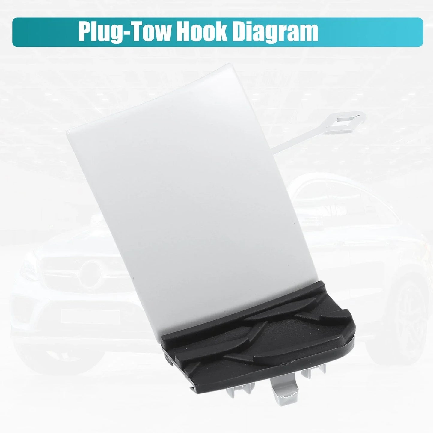 Front Bumper Tow Hook Cap for Mercedes-Benz GLE 350 (2016-2023) White