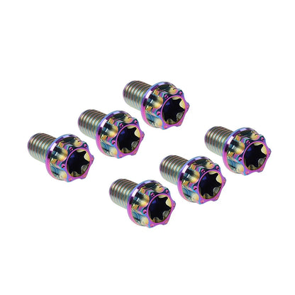 6pcs M6x40mm Titanium Torx Head Flange Bolts for Motorcycle Bicycle