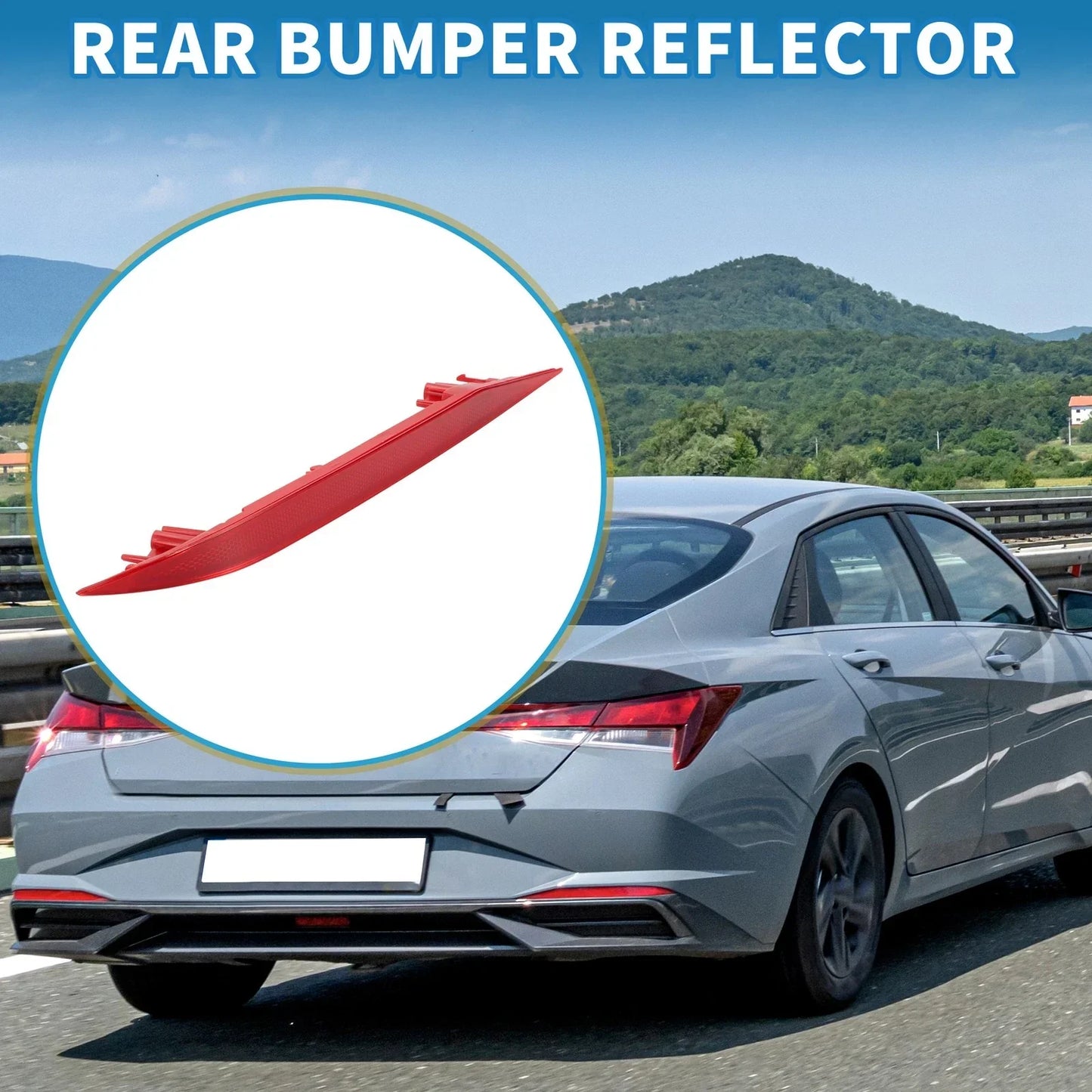 Rear Left Bumper Reflector for Hyundai Elantra Sedan (2021-2023) Red