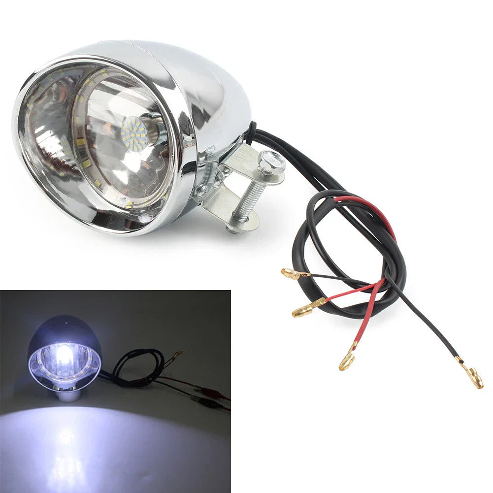 Chrome Retro LED Headlight Spot Lamp for Honda VTX 1800 (2002-2009)