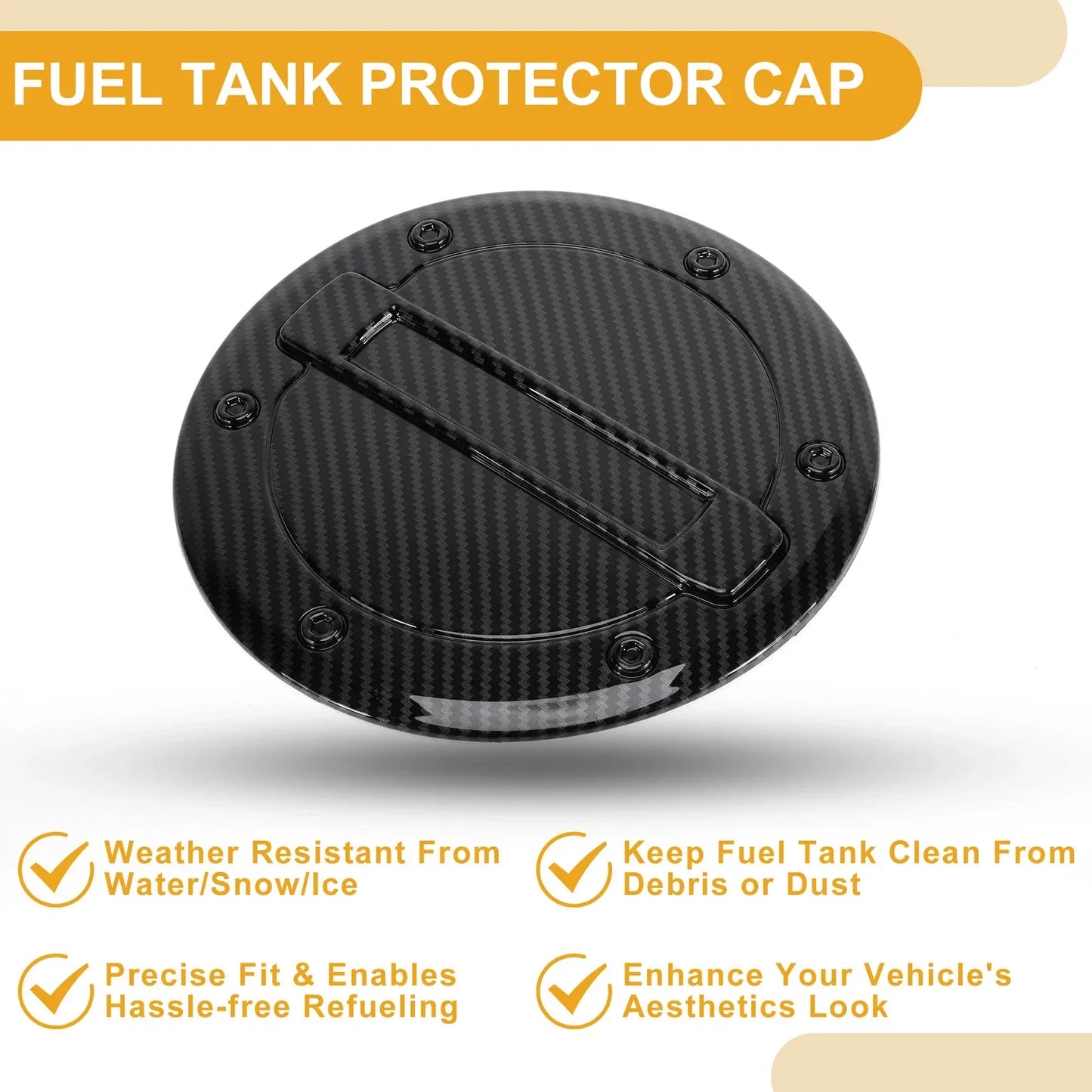 Fuel Tank Door Cap for Dodge Ram 2023-2025 Gas Tank Flap Carbon Fiber Black