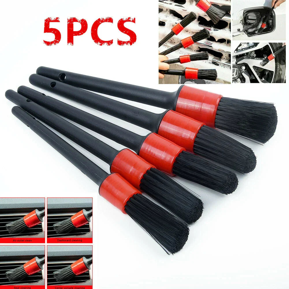 5Pcs Detailing Brush Natural Boar Hair for Car