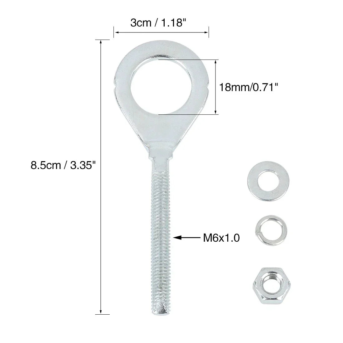 3 x 18mm Chain Axle Adjuster Tensioners for Honda CG125 (2000-2023)