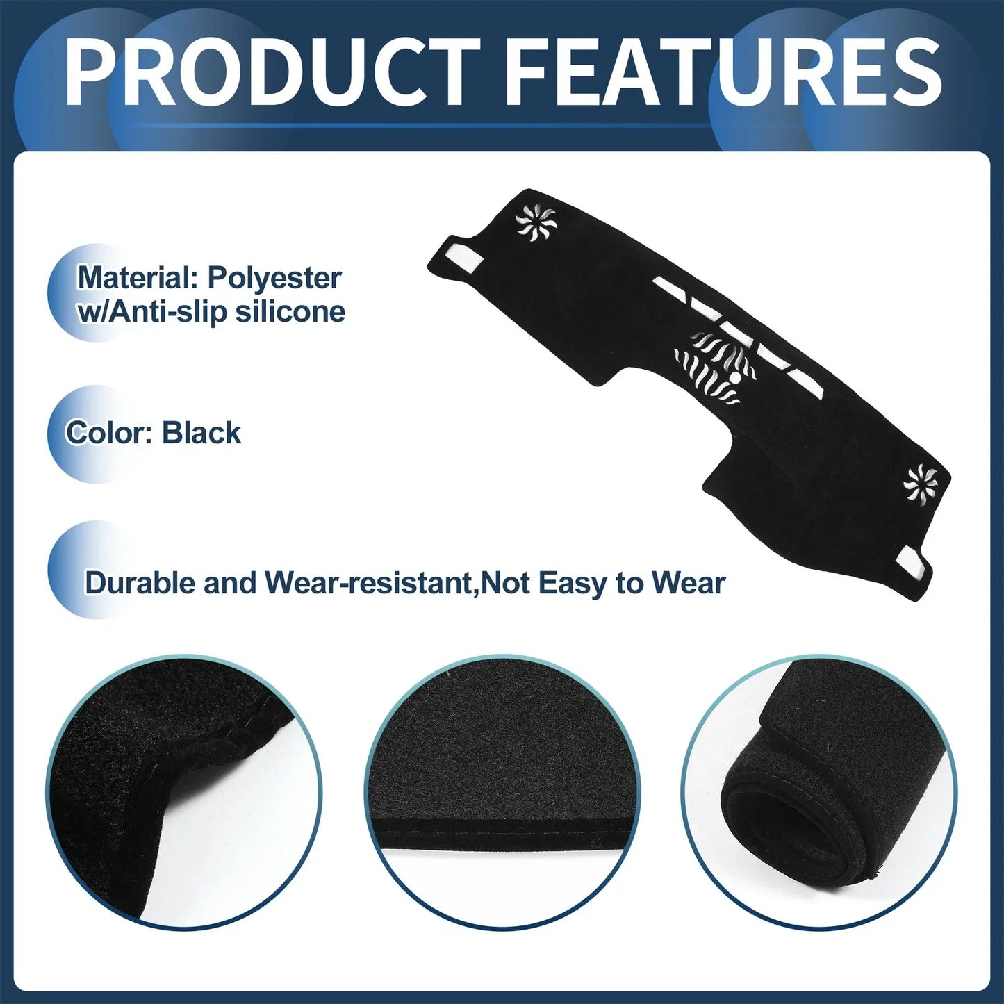 Dashboard Cover Mat for Lexus NX First Generation (2014-2021) Black Set