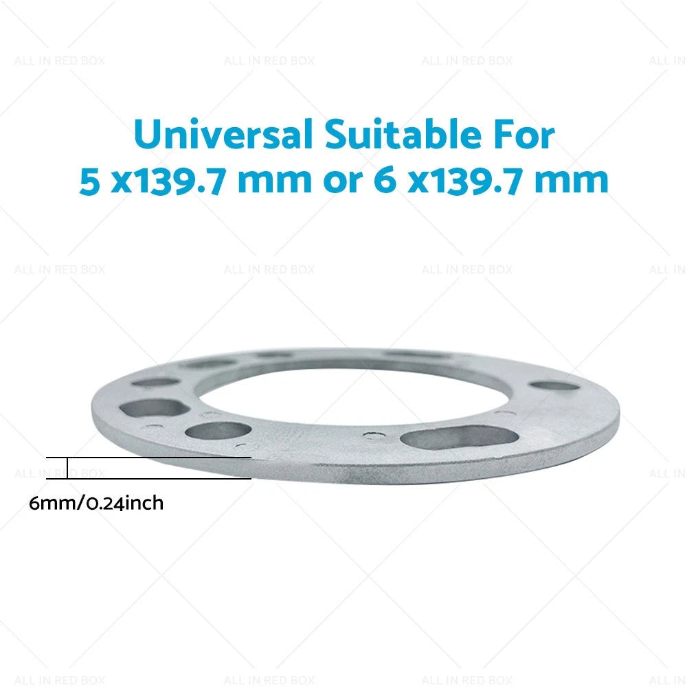4 x 6mm Wheel Spacers 6X139.7 PCD for Hilux LandCruiser 4Runner