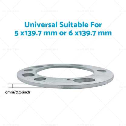 4 x 6mm Wheel Spacers 6X139.7 PCD for Hilux LandCruiser 4Runner
