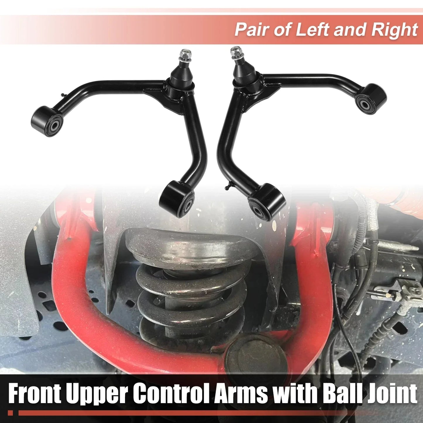 2 x 4" Front Upper Control Arms for Dodge Ram 1500 (2006-2023) Black