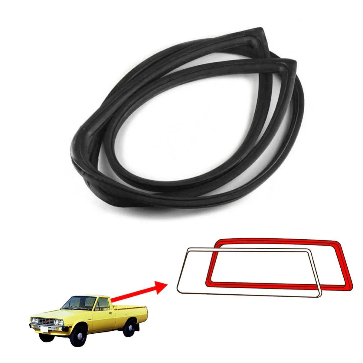 Rear Windshield Rubber Weatherstrip Fits Mitsubishi L200 Express Pickup 1978-86