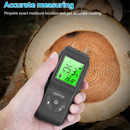 Moisture Meter 2-Pin Digital LCD Humidity Detector for Wood & Caravan