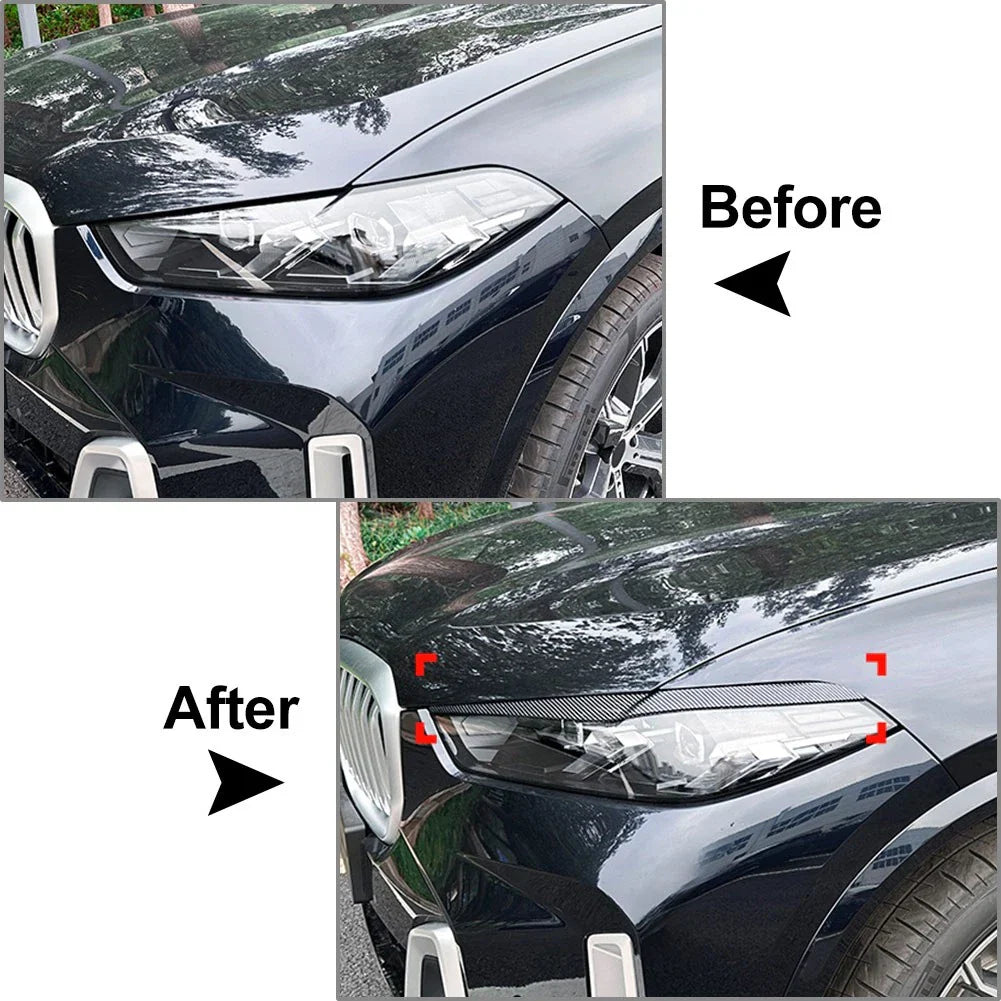 Headlight Eyebrow Eyelids Cover Trim for BMW X5 X6 G05 G06 (2023-2025)