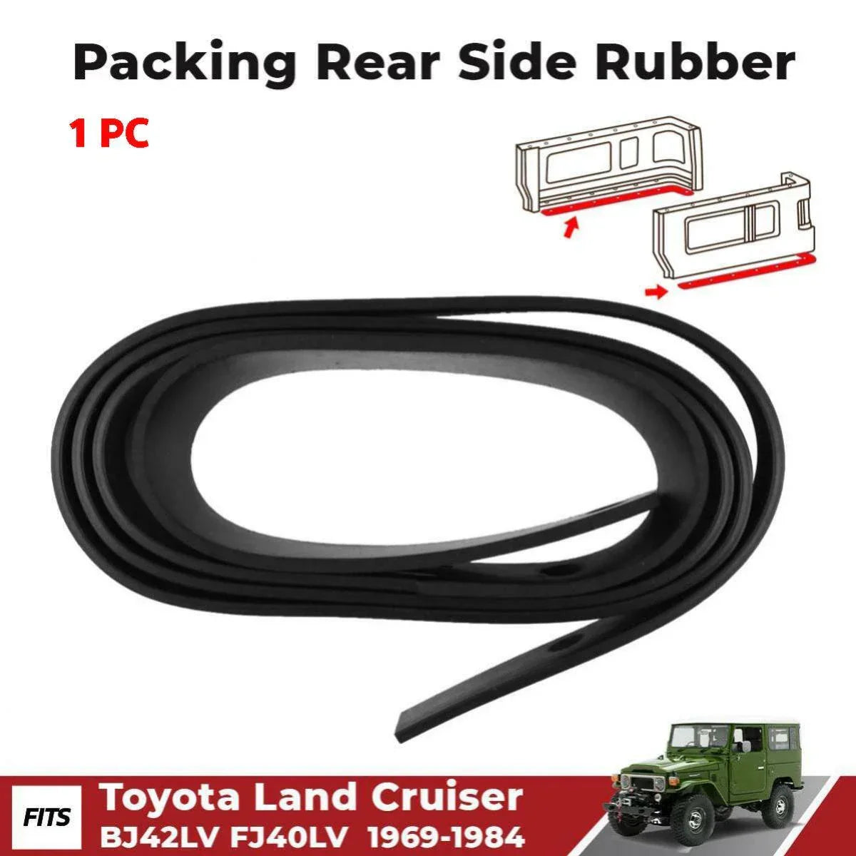 Rubber Seal Packing Trim Rear Side Upper Fit 1969-1984 Toyota Land Cruiser FJ40