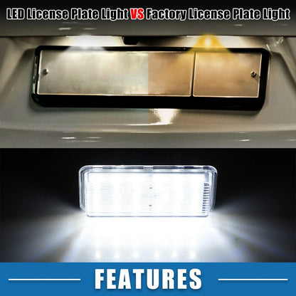 2 x White LED License Plate Lights for Toyota Land Cruiser (2016-2023)