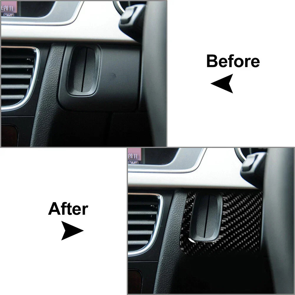 Carbon Fiber Engine Start Key Frame Cover for Audi A4 A5 S5 (2008-2016)