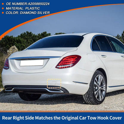 Rear Tow Hook Cover for Mercedes-Benz A-Class (2019-2023) Diamond Silver