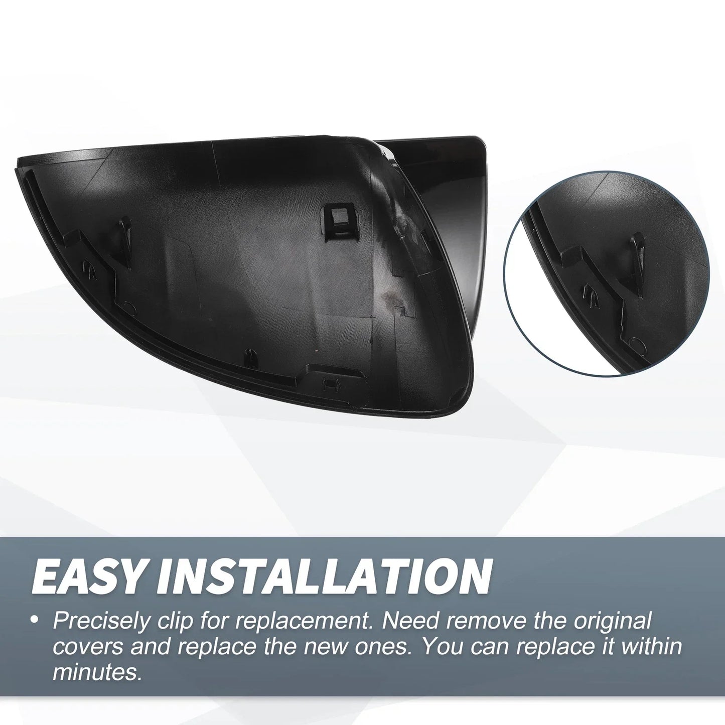 Gloss Black Rearview Mirror Cover Caps for Mercedes-Benz C S Class (2015-2023)