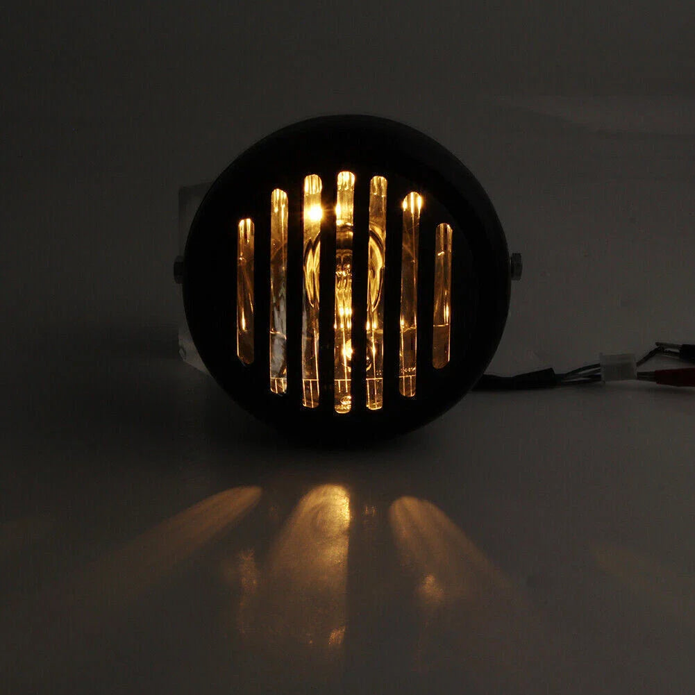 6.5" Black Motorcycle Grill Headlight for Harley Sportster