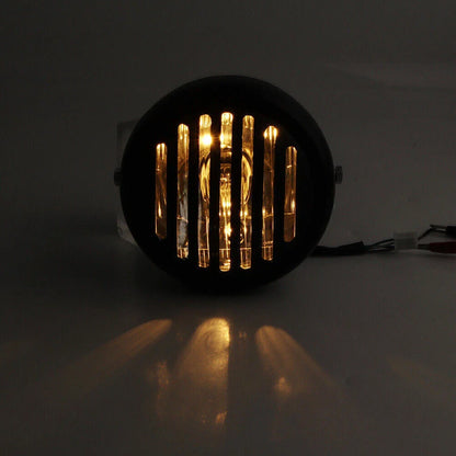 6.5" Black Motorcycle Grill Headlight for Harley Sportster