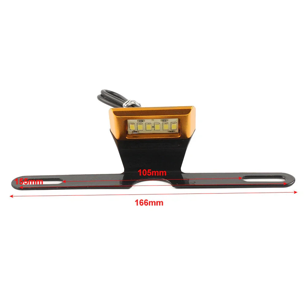 LED Brake Tail Light License Plate Mount Holder Bracket for Motorcycle Orange