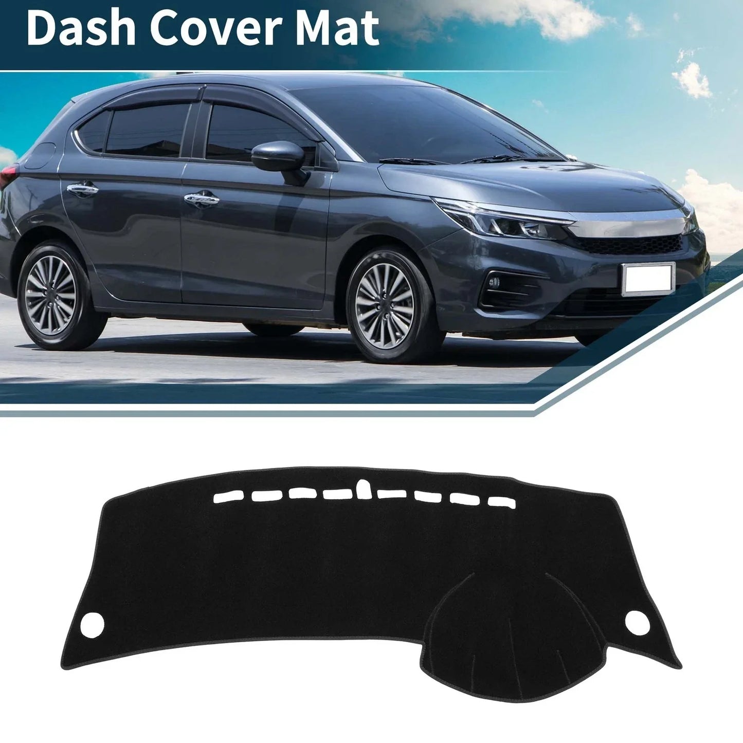 Dashboard Cover Mat for Honda City Grace 2008-2013 Sun Protector Black