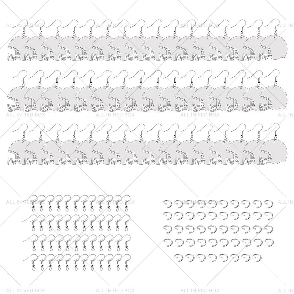 48PCS Double-Sided Sublimation Helmet Blanks w/ Hook & Jump Ring