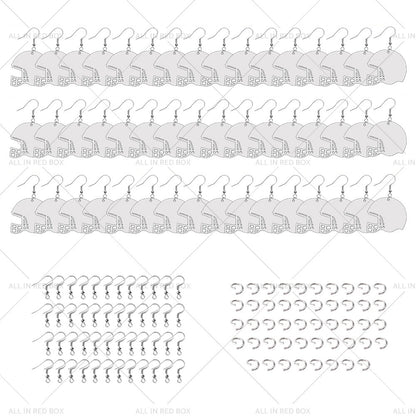 48PCS Double-Sided Sublimation Helmet Blanks w/ Hook & Jump Ring