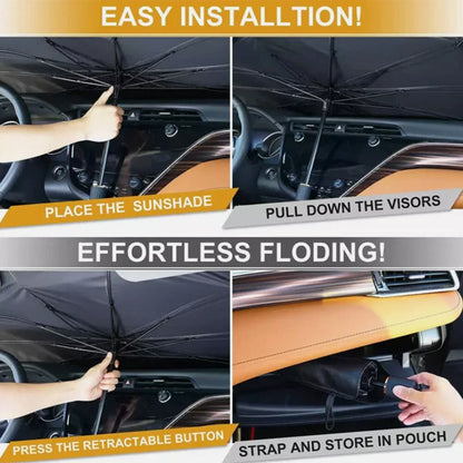 Foldable Front Window Sun Shade Visor Cover for Car Windshield Umbrella