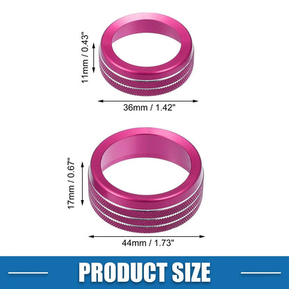 AC Radio Switch Knob Cover Decals for Dodge Durango 2014-2020 - 3 x Pink