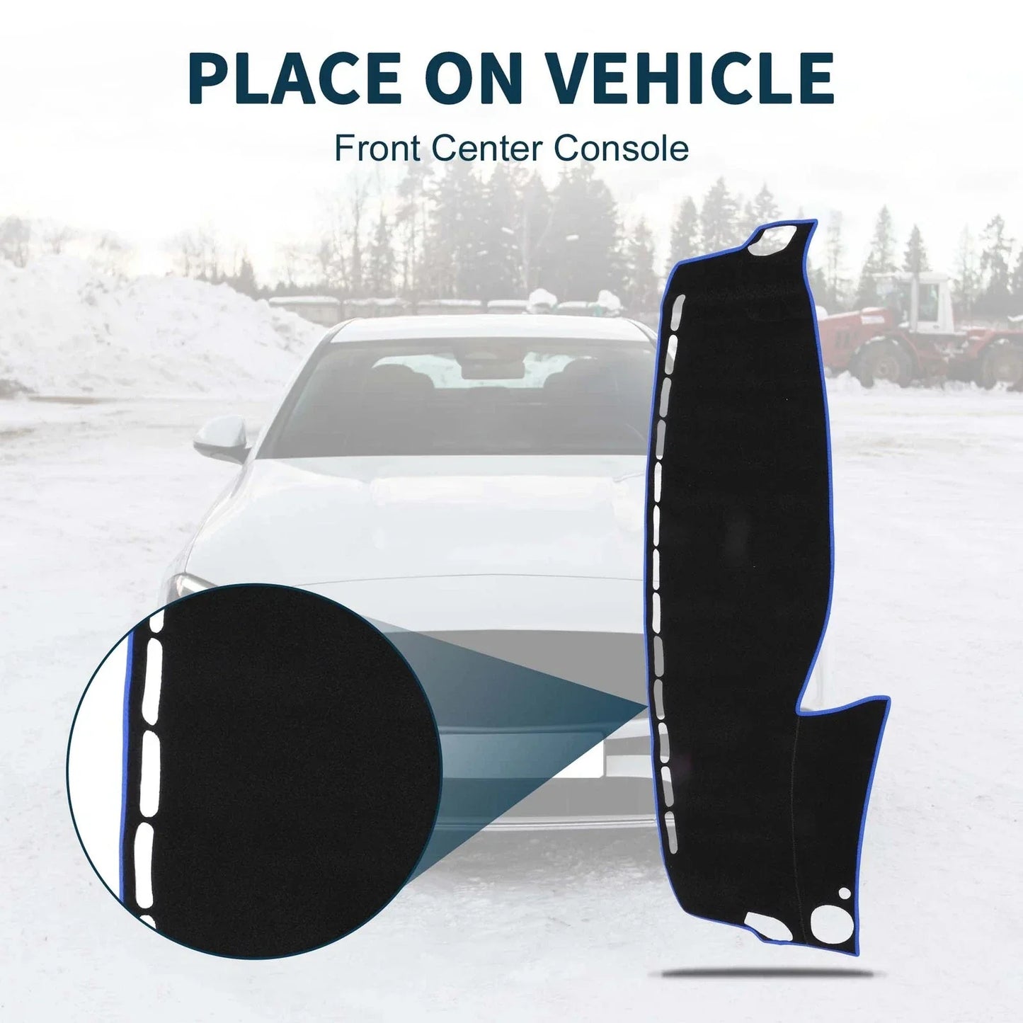 Dashboard Cover Mat for Mercedes Benz S Class W222 2014-2020 Black Blue