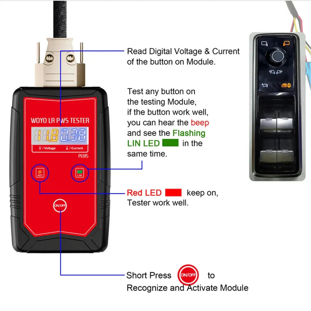 Power Window Control Switch Tester Tool for Land Rover (2005-2013)