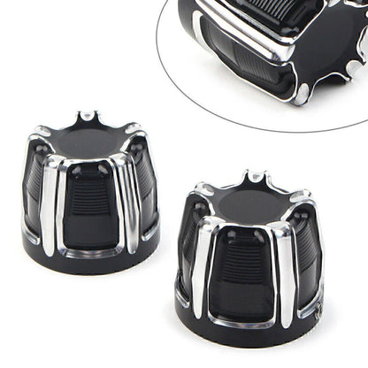 Aluminum Front Cut Axle Nut Cap Covers for Harley Softail Touring Street Glide