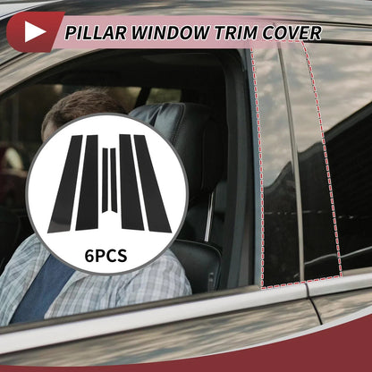 6 Pcs Door Pillar Window Trim for Mercedes S-Class (2007-2013) Black