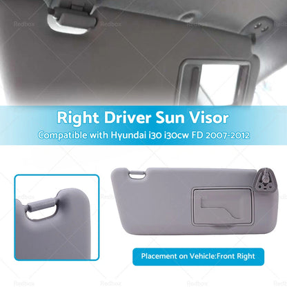 Right Driver Side Sun Visor Shade RH for Hyundai i30 i30cw (2007-2012)