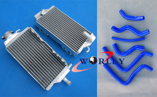 Aluminum Radiator + Blue Silicone Hose for Honda CR125R (2000-2001)