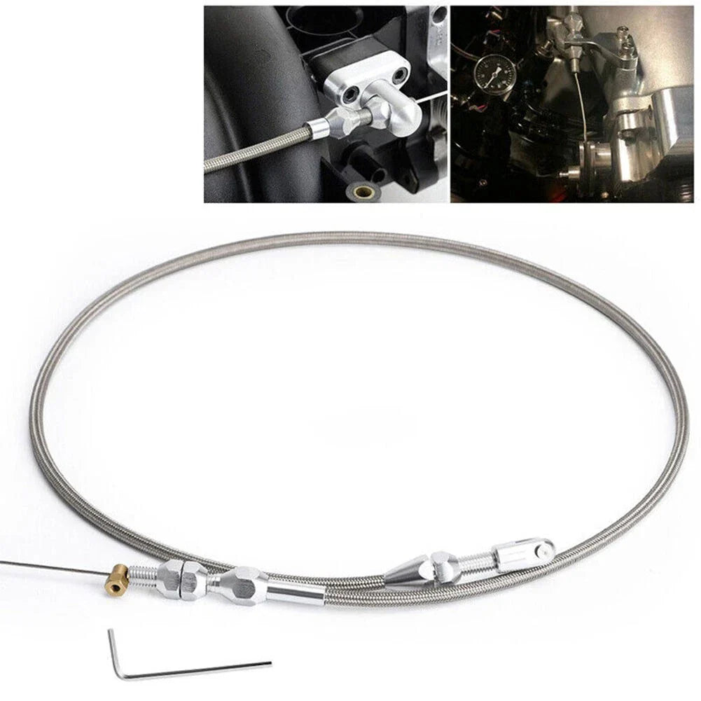Throttle Cable Kit / Braided Gas Cable for Chevy LS1 Engines