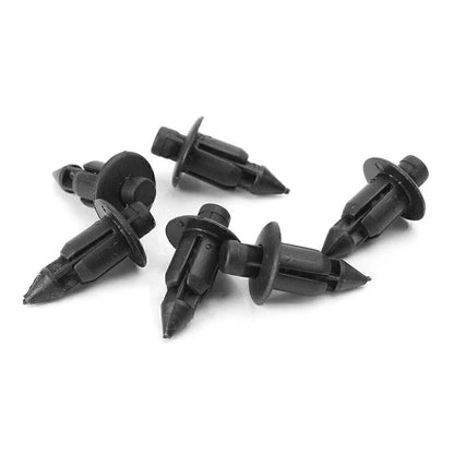 6mm Plastic Push Rivets Fastener Pin Clips for ATV - 100 Pcs