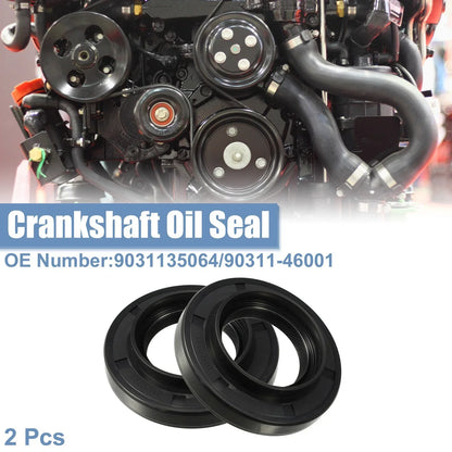 2 x Engine Crankshaft Oil Seals for Lexus GS300 (1993-2005) Black