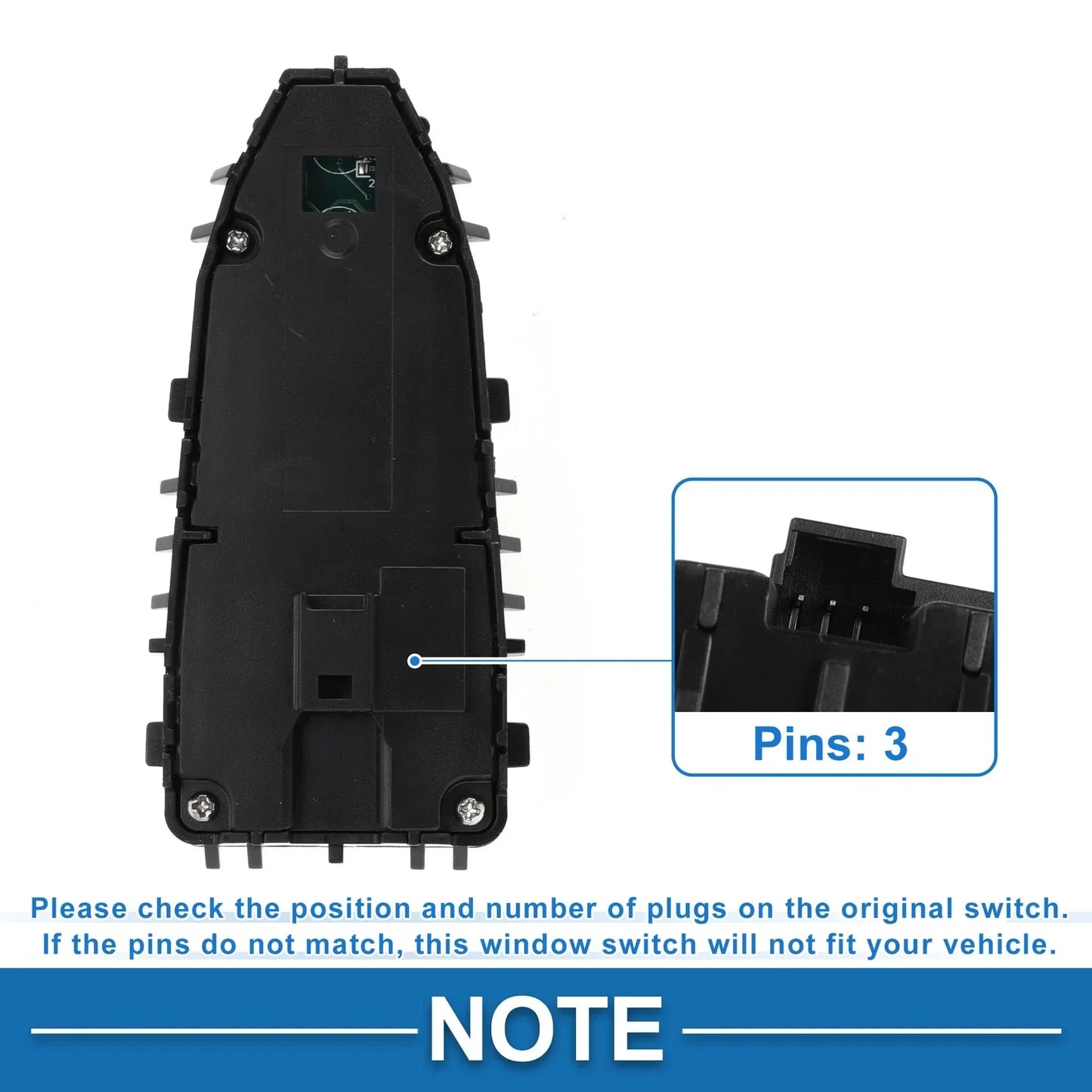 Front Driver Side Power Window Switch for Mercedes-Benz Metris (2017)