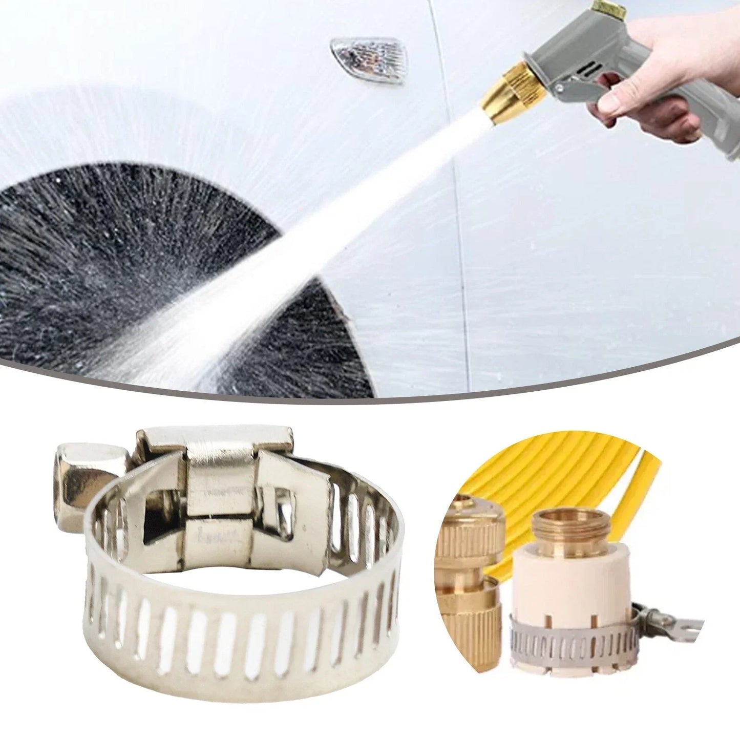 Stainless Steel Clips Drive Hose Clamps Silver Accessories