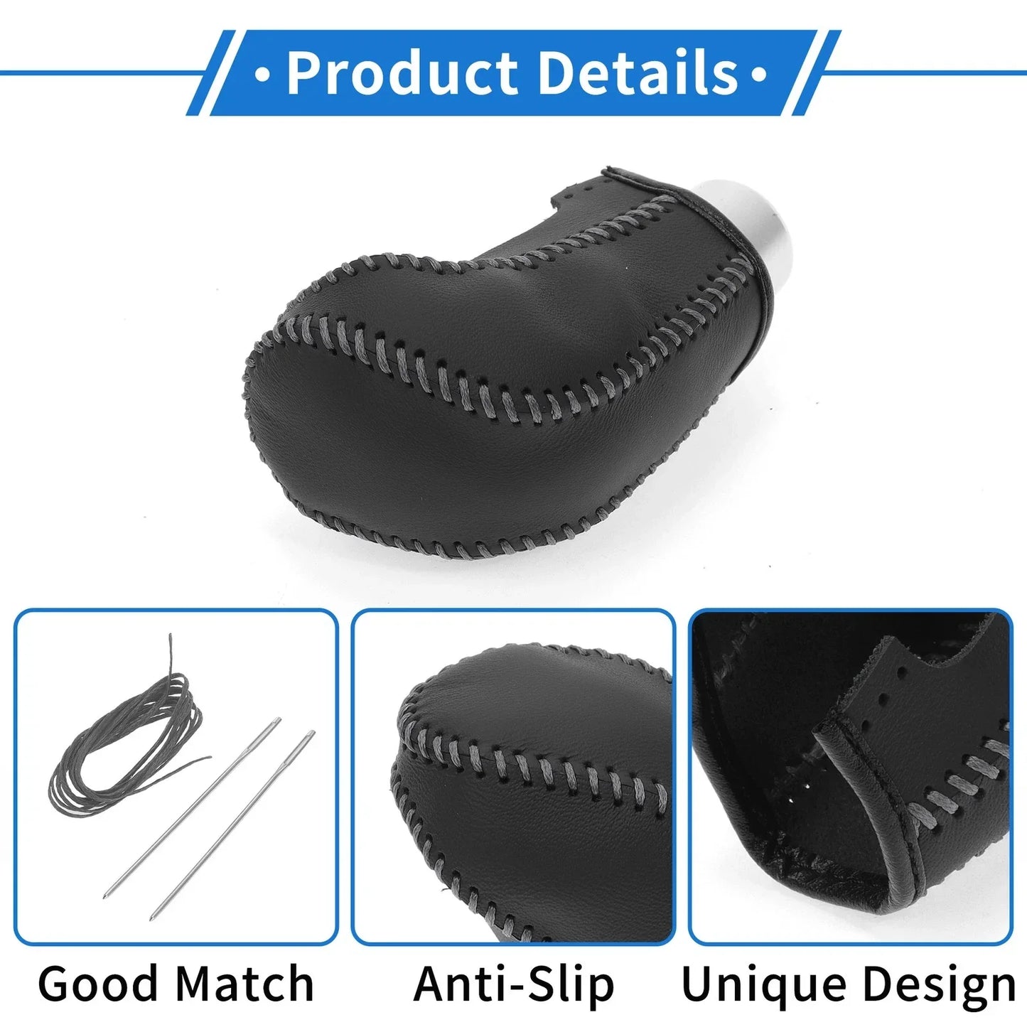 Car Gear Shift Knob Cover for Hyundai Tucson (2015-2018) - 1 Pc Black Grey