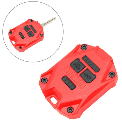 Red Key Fob Shell Case Cover for Jeep Wrangler JK (2007-2017)